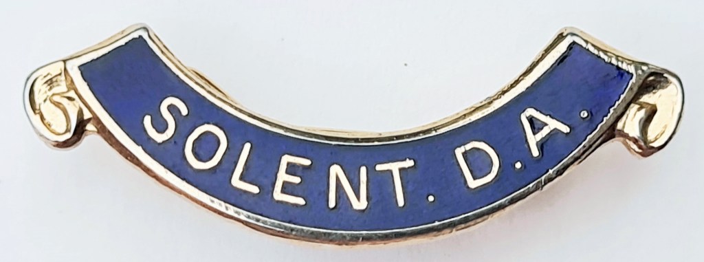 Enamel Solent District Association badge. Pin back. 35mm. No maker's name