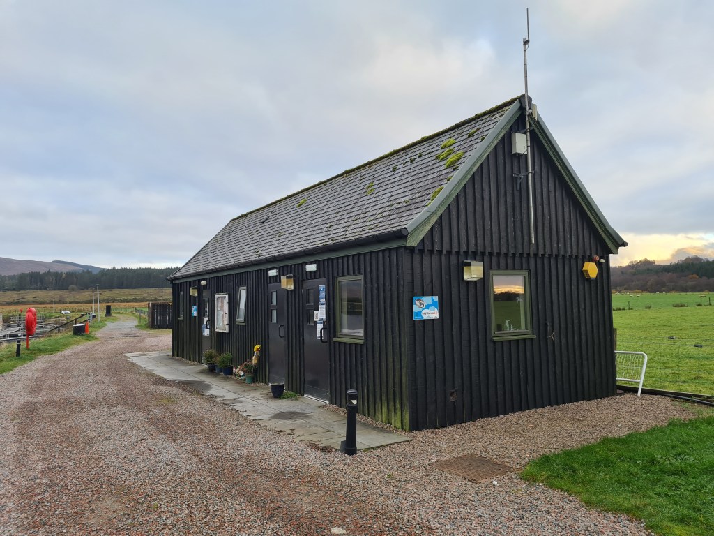 Facilities block at Gairlochy. Note outside water tap, accessible even if you don't have a key