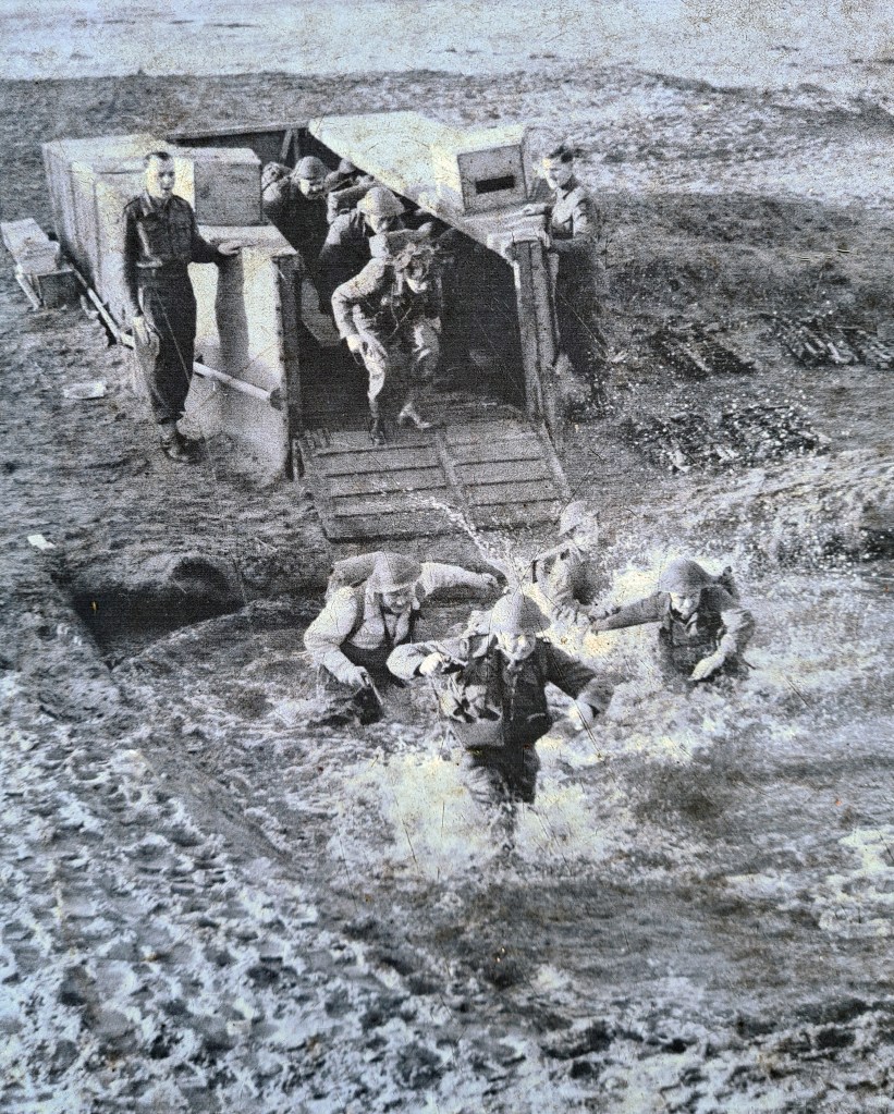 British Army Commandos practice disembarkation under fire