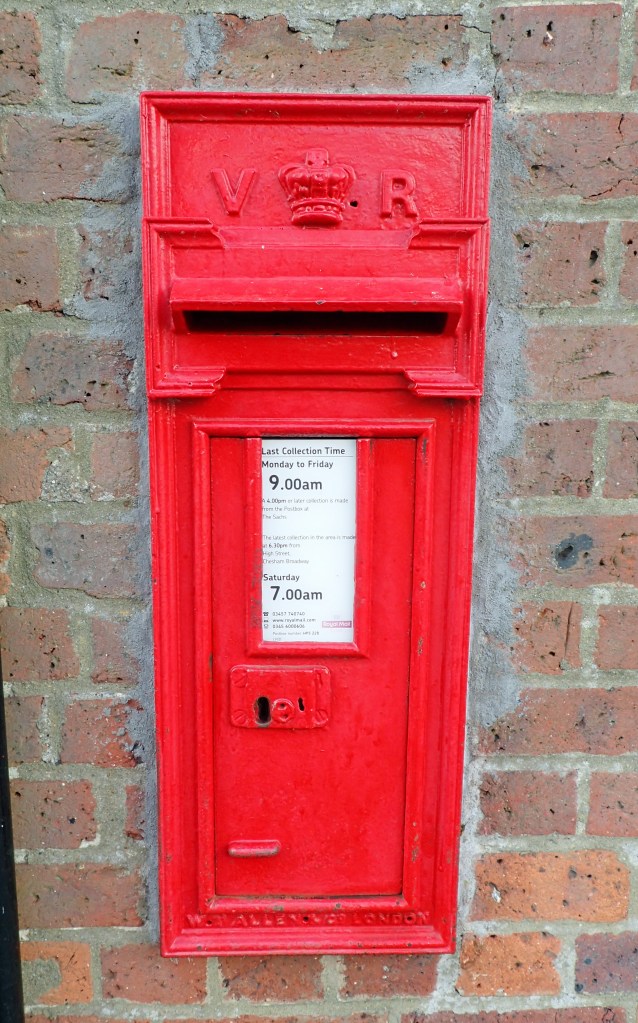 Victorian wall box with replacement apperture. Photographed on the London Countryway