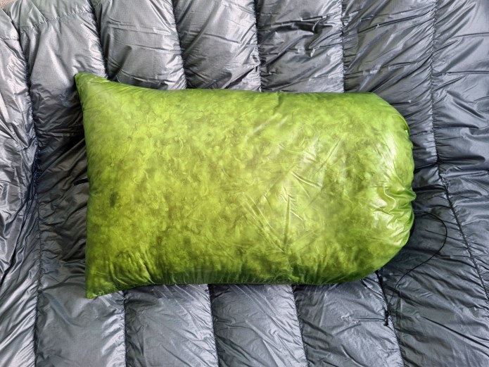 Down stuffed pillow case from Goosefeet Gear