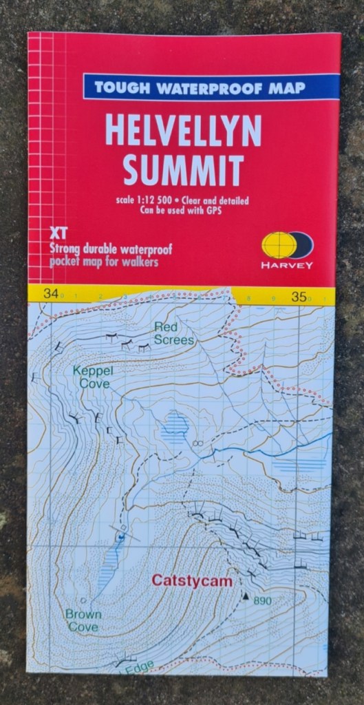 Harvey Summit map for Helvellyn at a scale of 1:25 000. 2021