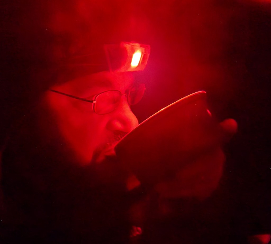 GSI sipper mug on a winter hike of the Gritstone Trail in 2022