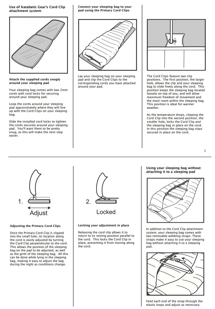 Attachment system for Katabatic Gear quilts