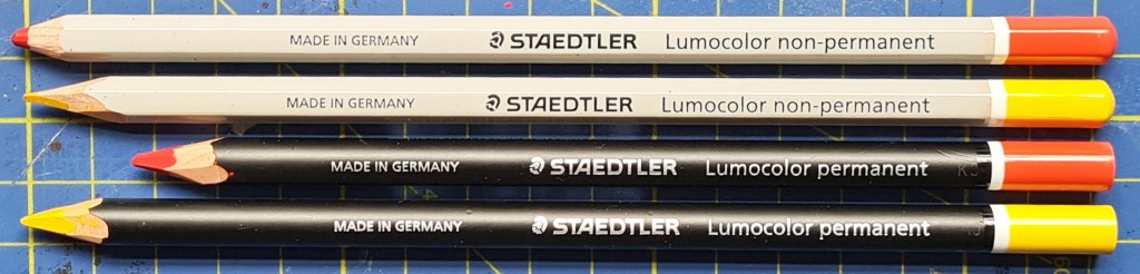 Staedtler chinagraph pencils suited for use with maps