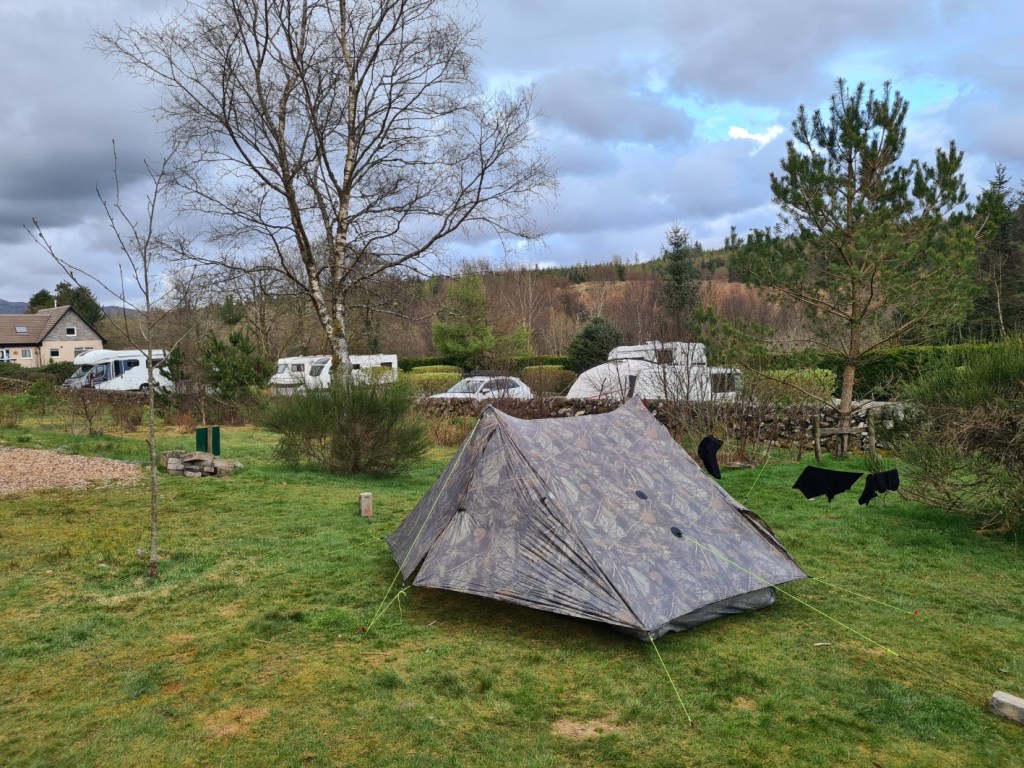 Day three on trail. Glen Trool campsite, Bargrennan
