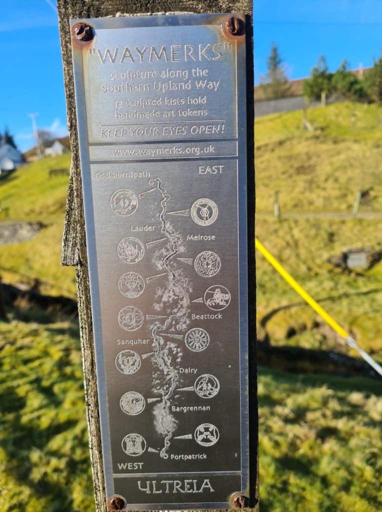 Metal plaque at Wanlockhead