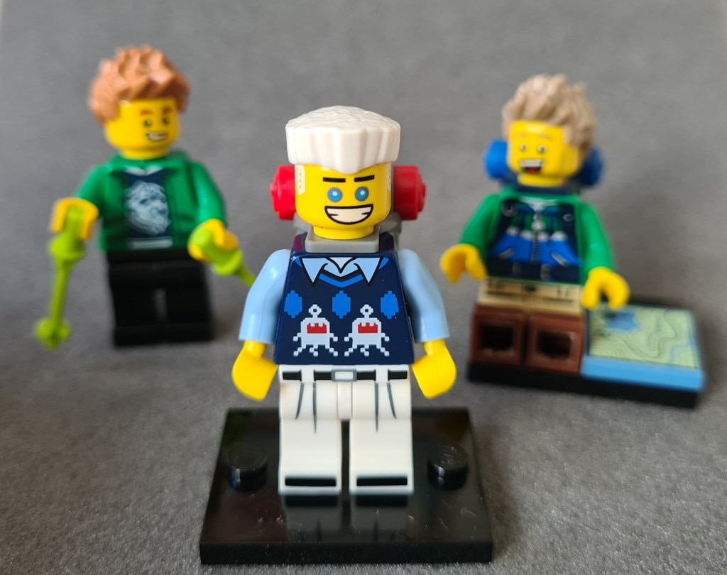 Hiker Zane, with 2016 and 2018 Lego Hikers