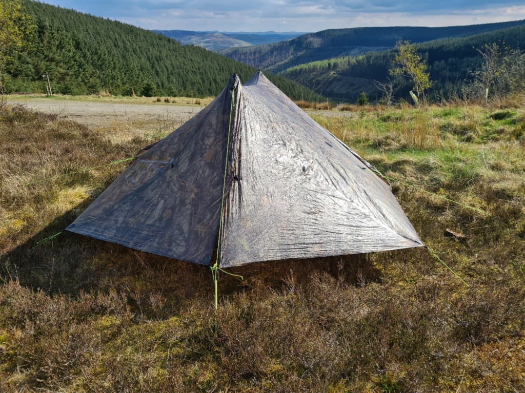 Day thirteen on the Southern Upland Way. Due to a broken hook, the vestibule doors nearest are simply tied shut