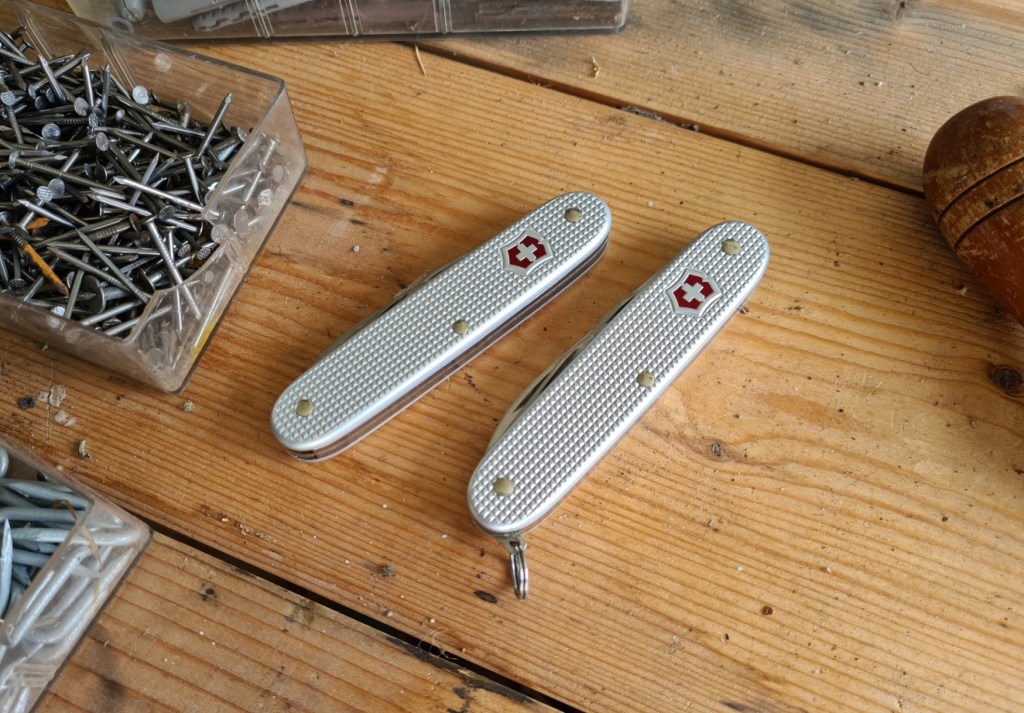 Two-layer Victorinox Pioneer Alox and Pioneer Electrician Alox