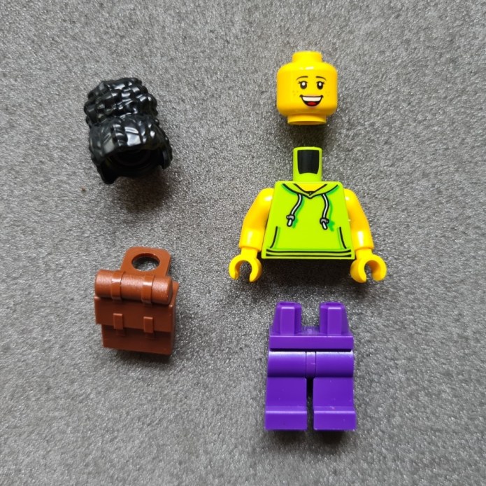 There are just five parts to Lego Backpacker, including her backpack