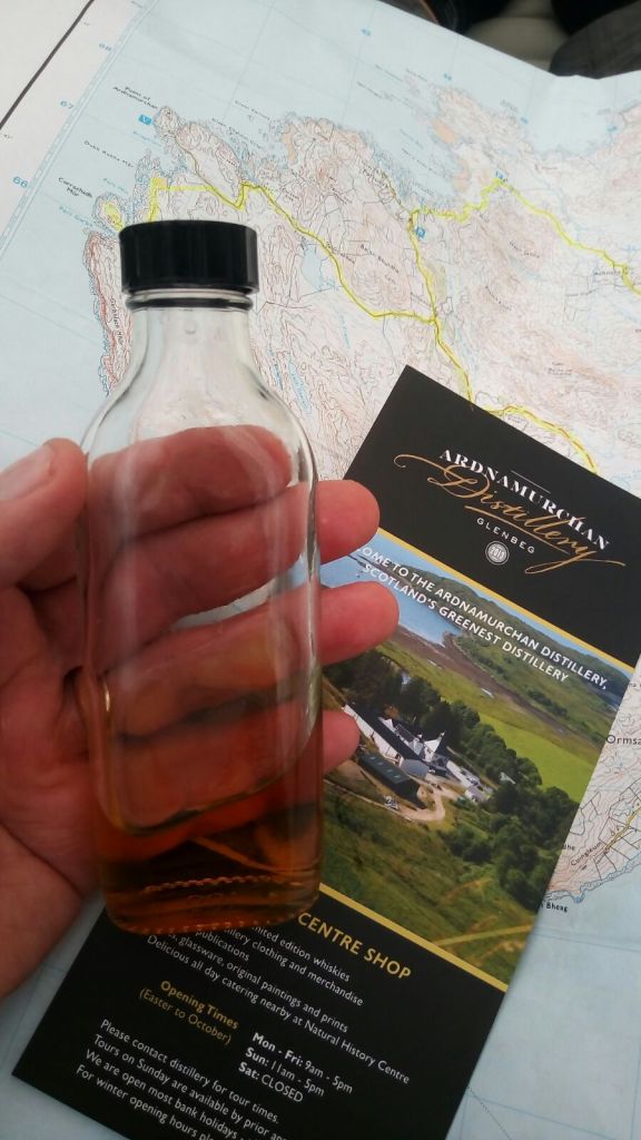 Sat in my tent on a foul evening, I inspected my gift from the staff at the Ardnamurchan Distillery