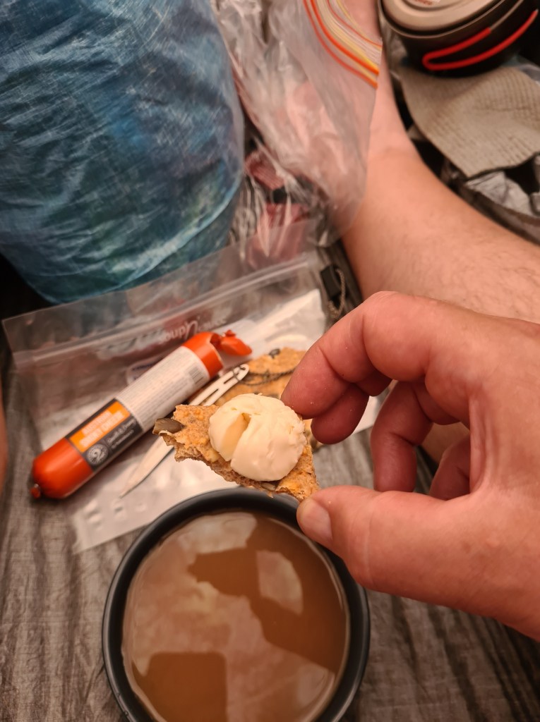 I actually did manage a bit of breakfast on day four. A bit of smoked cheese on pumpkin seed rye crackers