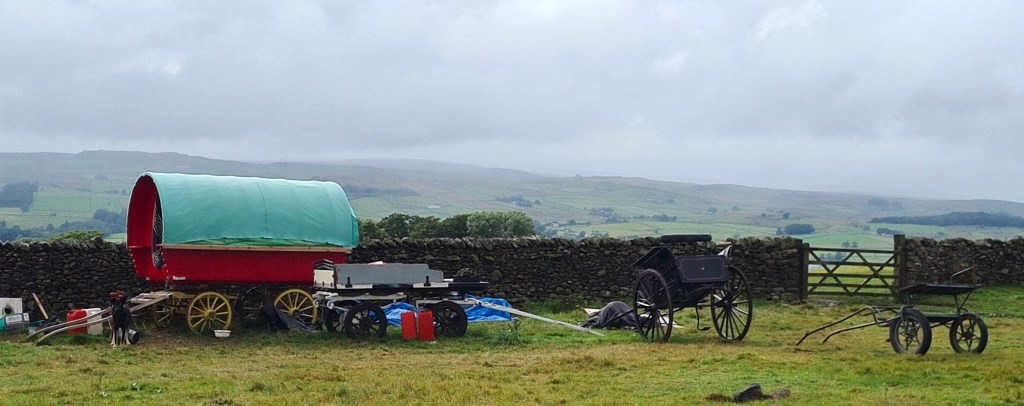 Gypsy caravan beyond Long Preston