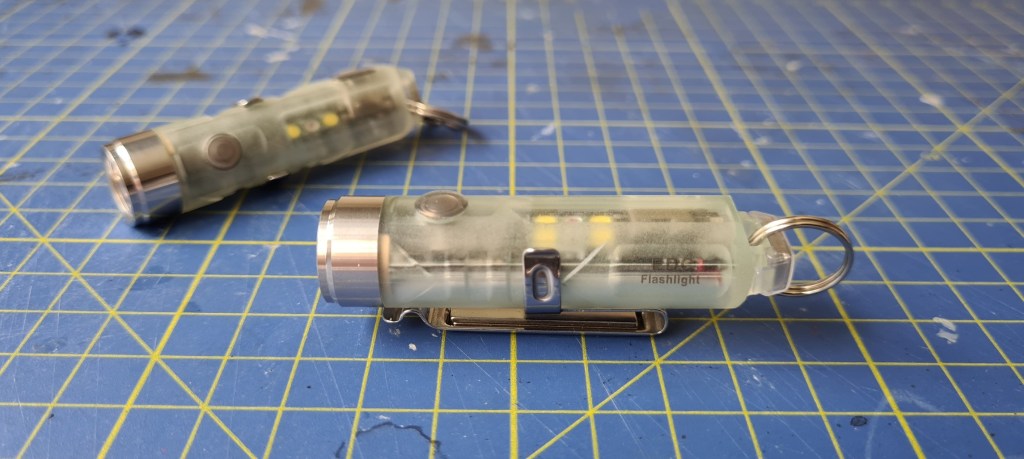 Aurora A5 USB-C GITD Keychain Flashlight (3rd Generation) with earlier version