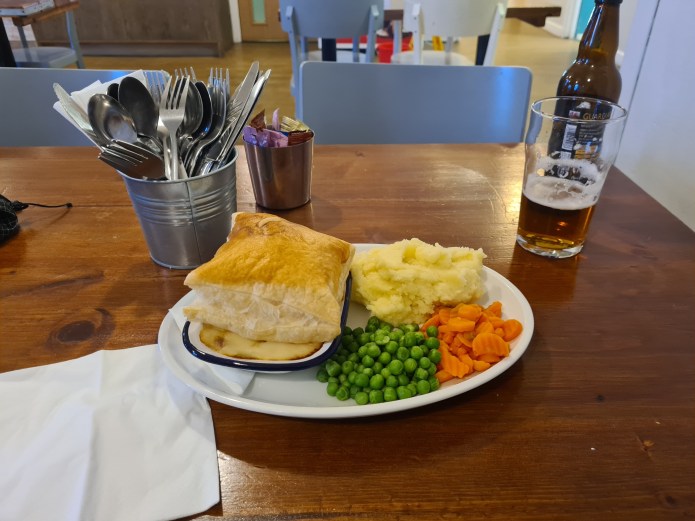 Evening meal at Manobier hostel