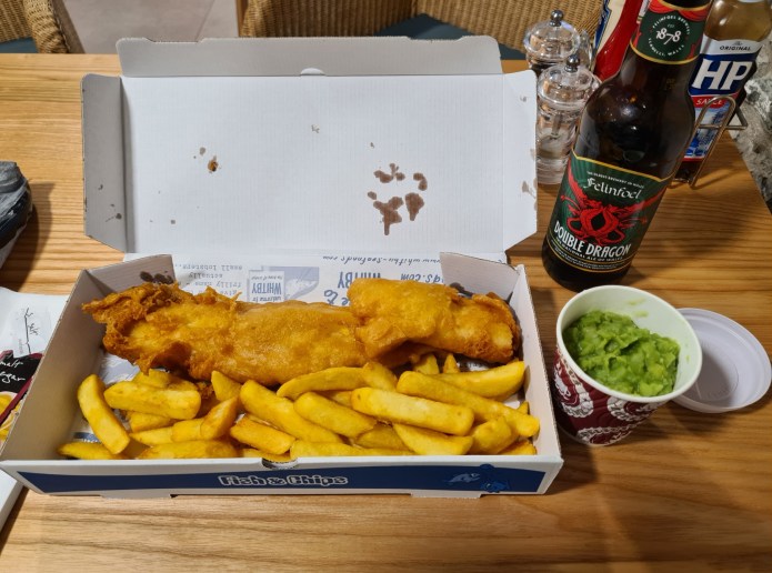 Evening meal in the cafe at Morawelon campsite
