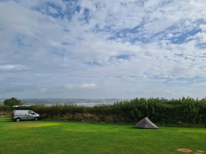 Night one at Trevayne campsite. There was little hint of how conditions would deterioate