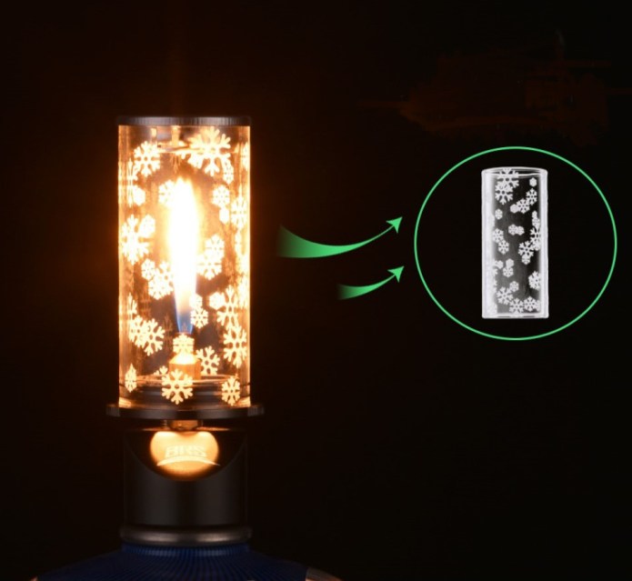 The BRS-55-A snowflake shade is an alternative to the standard clear glass chimney. Pretty, but not essential by any means