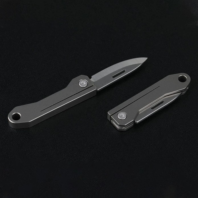 Titanium keychain knife