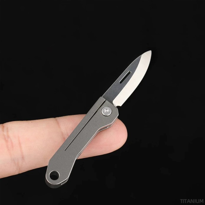 Titanium keychain knife