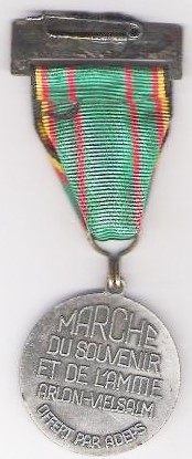 Reverse of 1975 medal for Marche Européenne du Souvenir et de l'Amitié. Image: Jef, Gentlemen's Military Interest Club
