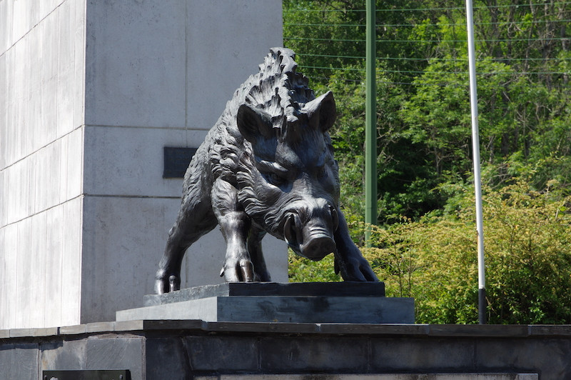 Ardennes Boar at the National Monument in Martelange, Belgium