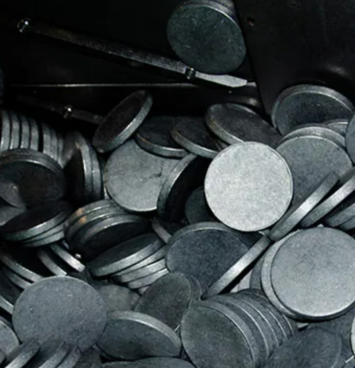 Aluminium 'puck' from which SIGG bottles are produced