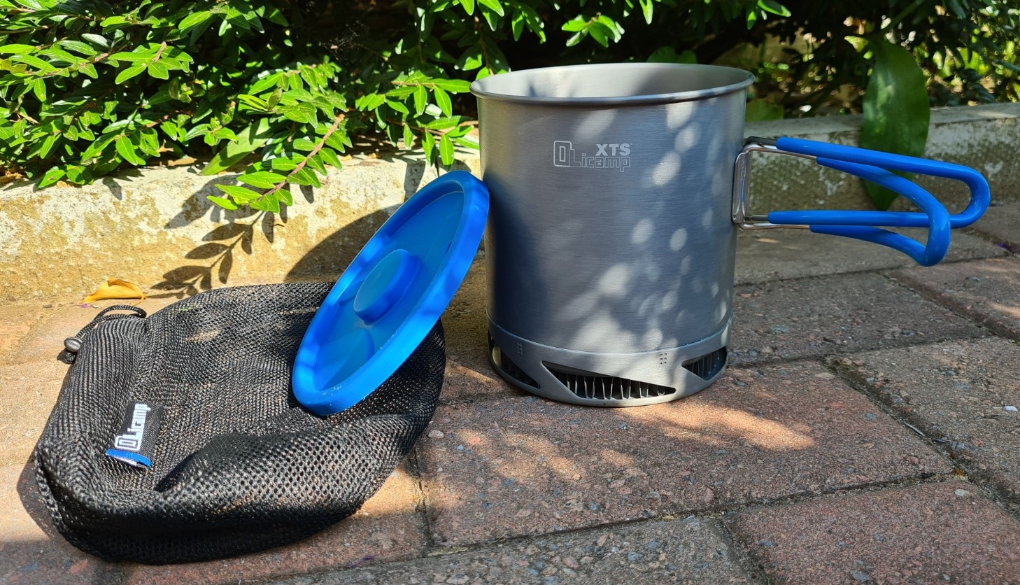 170g Olicamp heat exchanger pot, with 34g lid and 13g mesh stuff sack