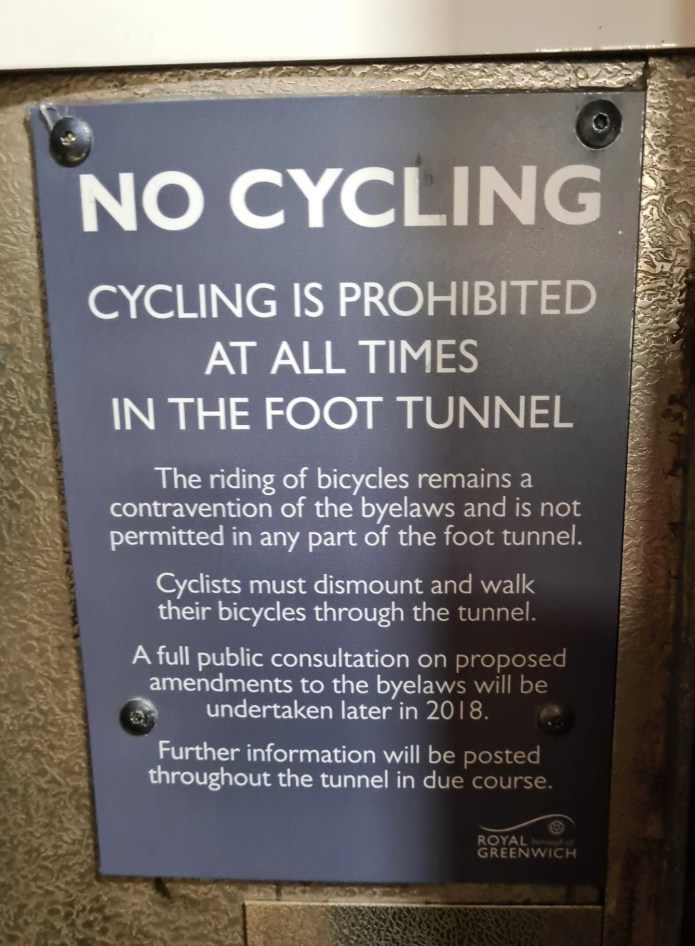 Woolwich Tunnel sign