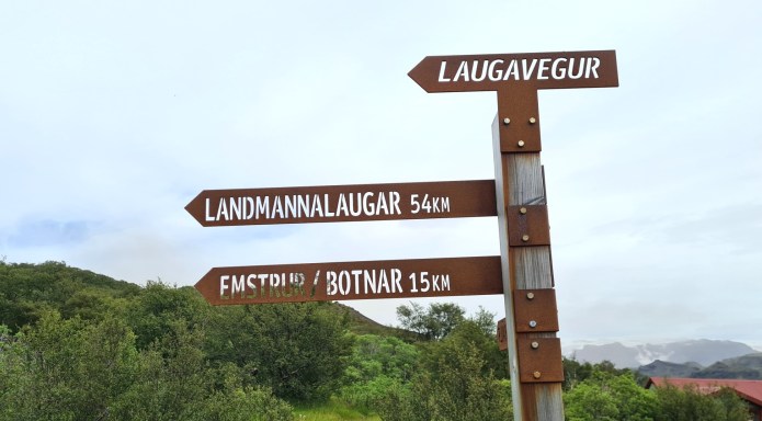 End (start) signage for the Laugavegur Trail