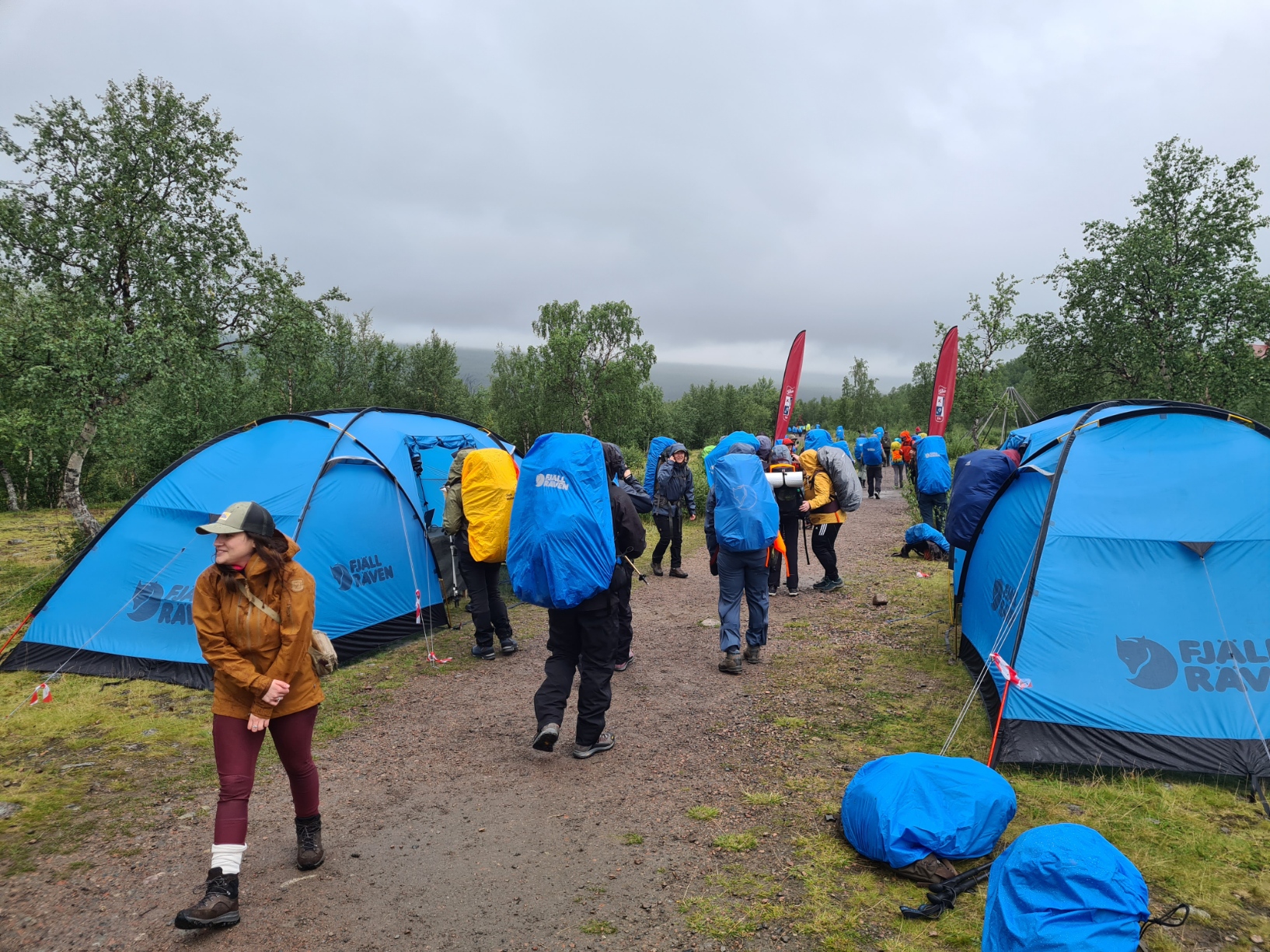 Branded gear aplenty at the start of Fjallraven Classic Sweden