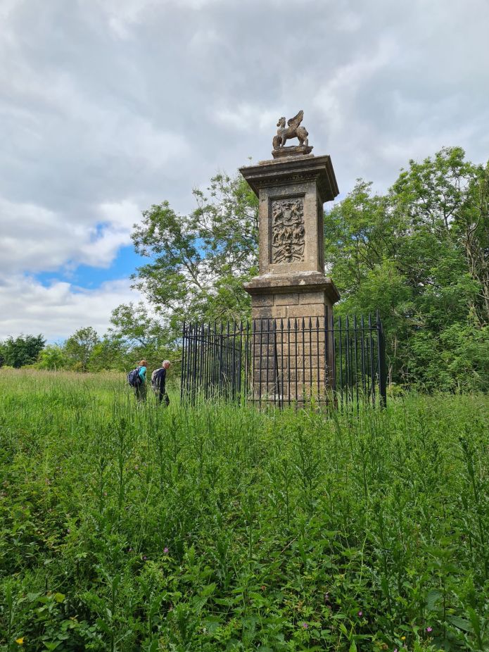 Further on we came across the large and impressive memorial to Sir Basil Grenville, killed at the nearby battle.. His grandson commissioned the memorial in 1720. It is apparently the oldest surviving war memorial in the UK. A fact I struggle to reconcile.