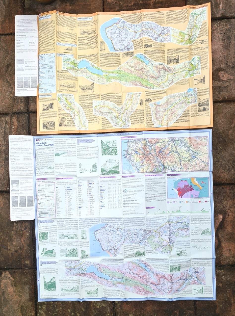 1995 (top) and larger 1999 editions of O.S. Outdoor Leisure 33- front