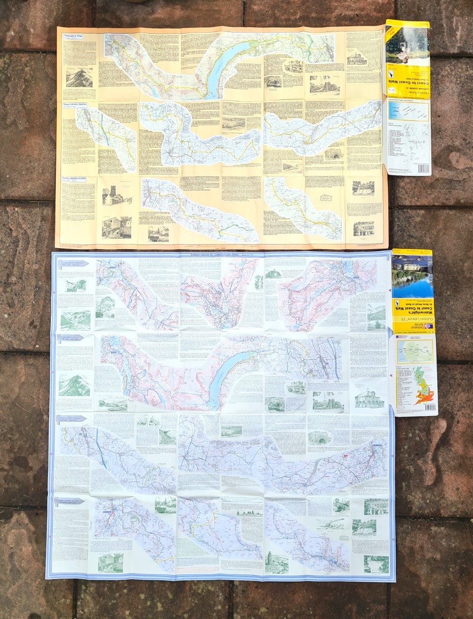 1995 (top) and larger 1999 editions of O.S. Outdoor Leisure 33- back