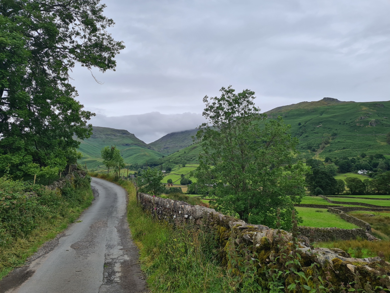 Leaving Grasmere it is a pleasant easy road walk down to cross the A591 before beginning the climb up beside Great Tongue