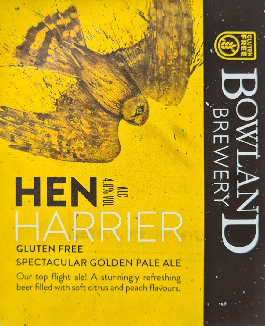 Hen Harrier gluten free golden pale ale from the Bowland Brewery