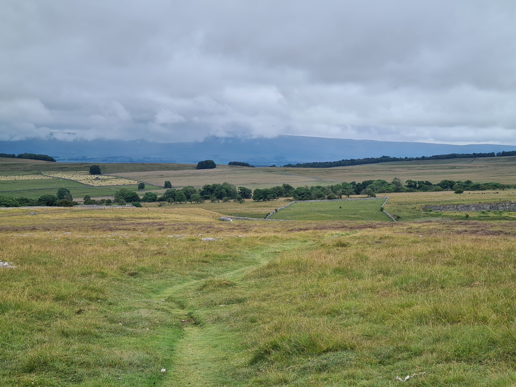 Easy walking on a Roman Road while approaching Orton