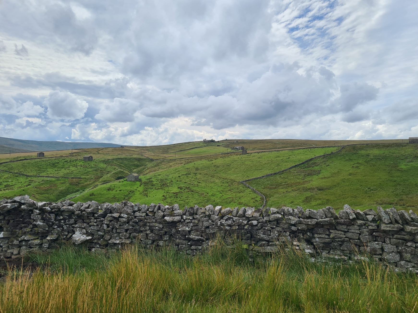 Each field seems to have a stone building