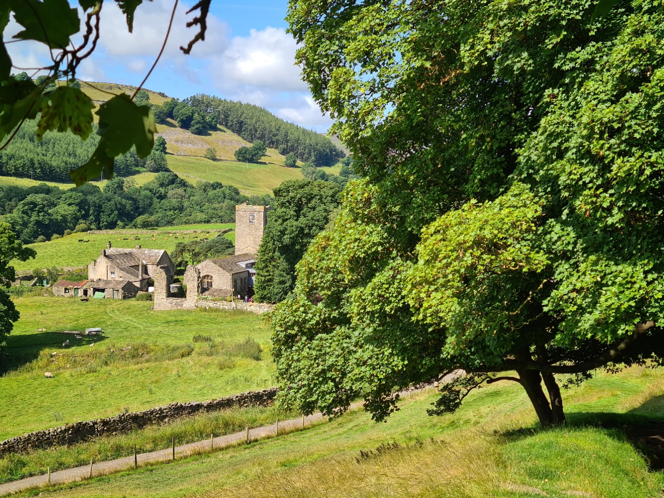 Walking up the 'Nun's Steps' away from Marrick Priory