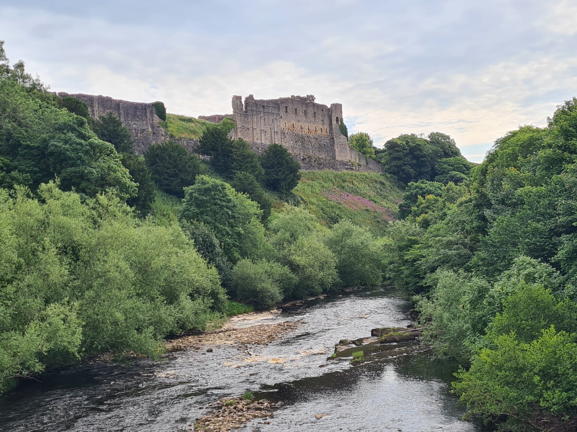 Richmond Castle stands high above the River Swale