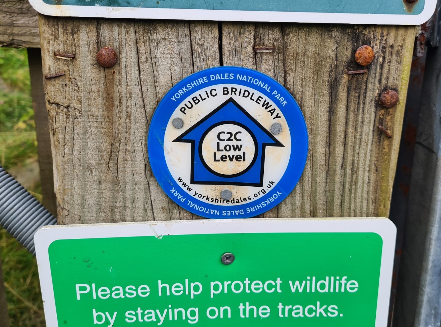 Signage in the Yorkshire Dales on the Coast to Coast National Trail