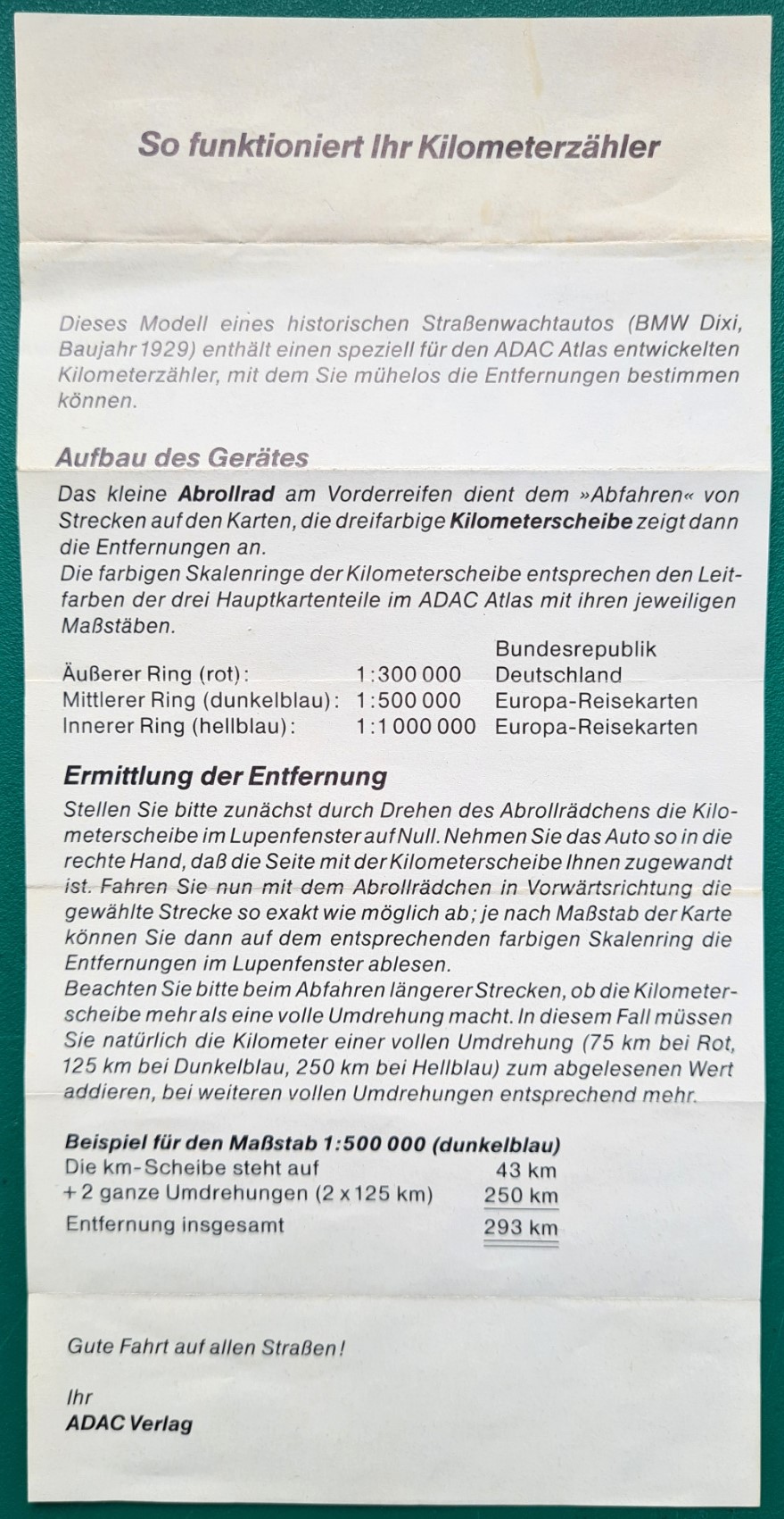 Instructions, in original German