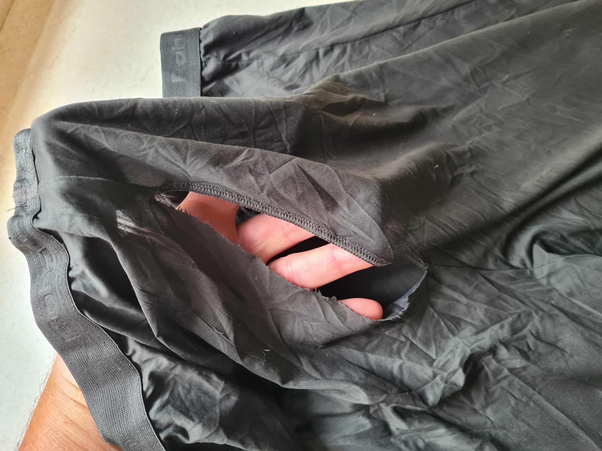 Rent in arse of sleeping leggings