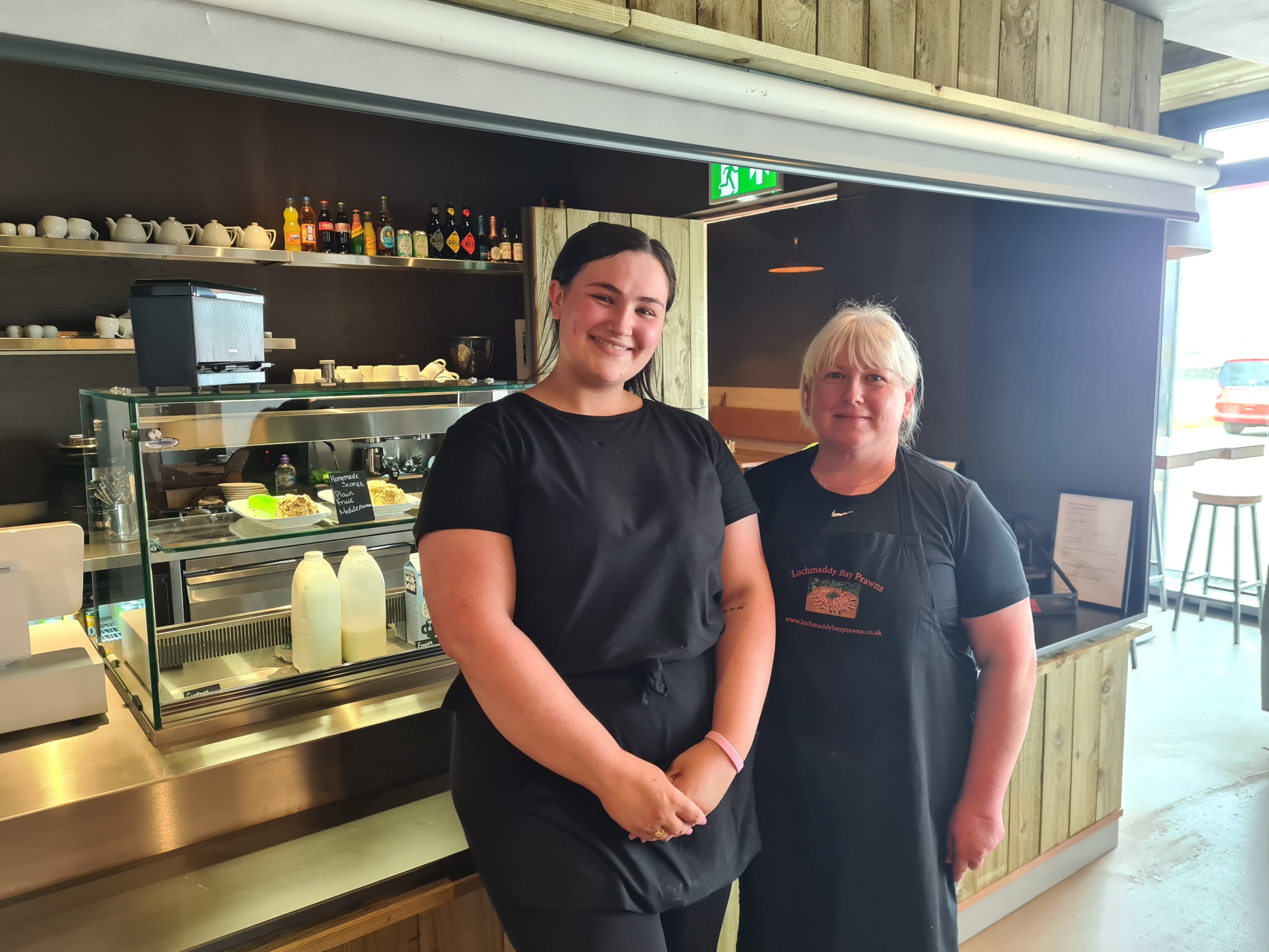 Local girls Alanna and Tina in the distillery café