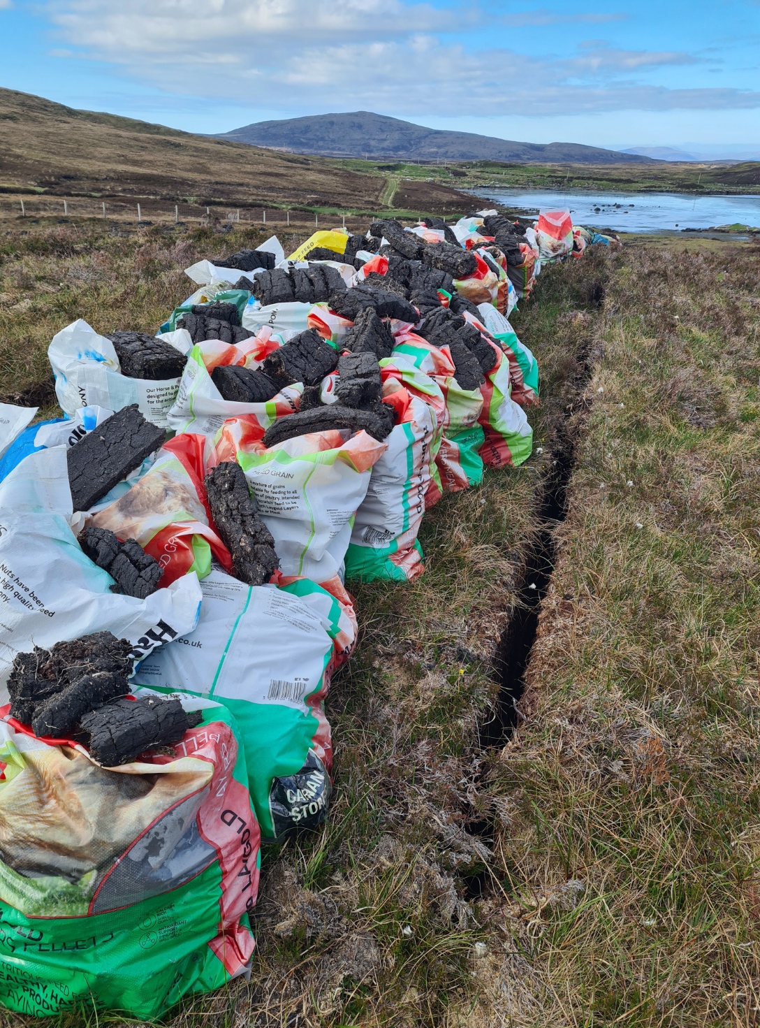 Bags of peat