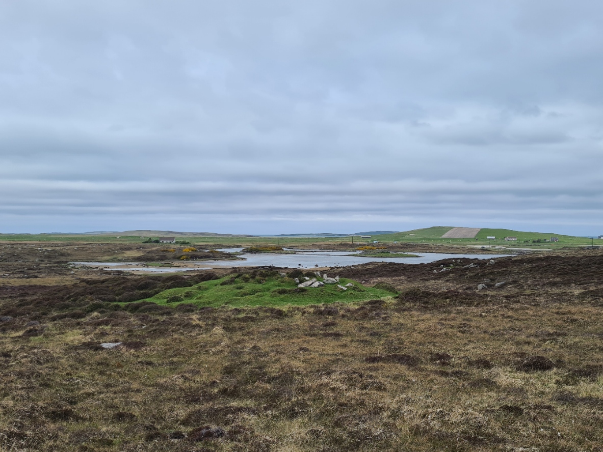 Tumulus, with Dùn an Sticir beyond