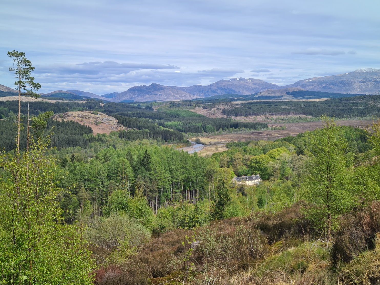 Looking down on Inverlair Lodge