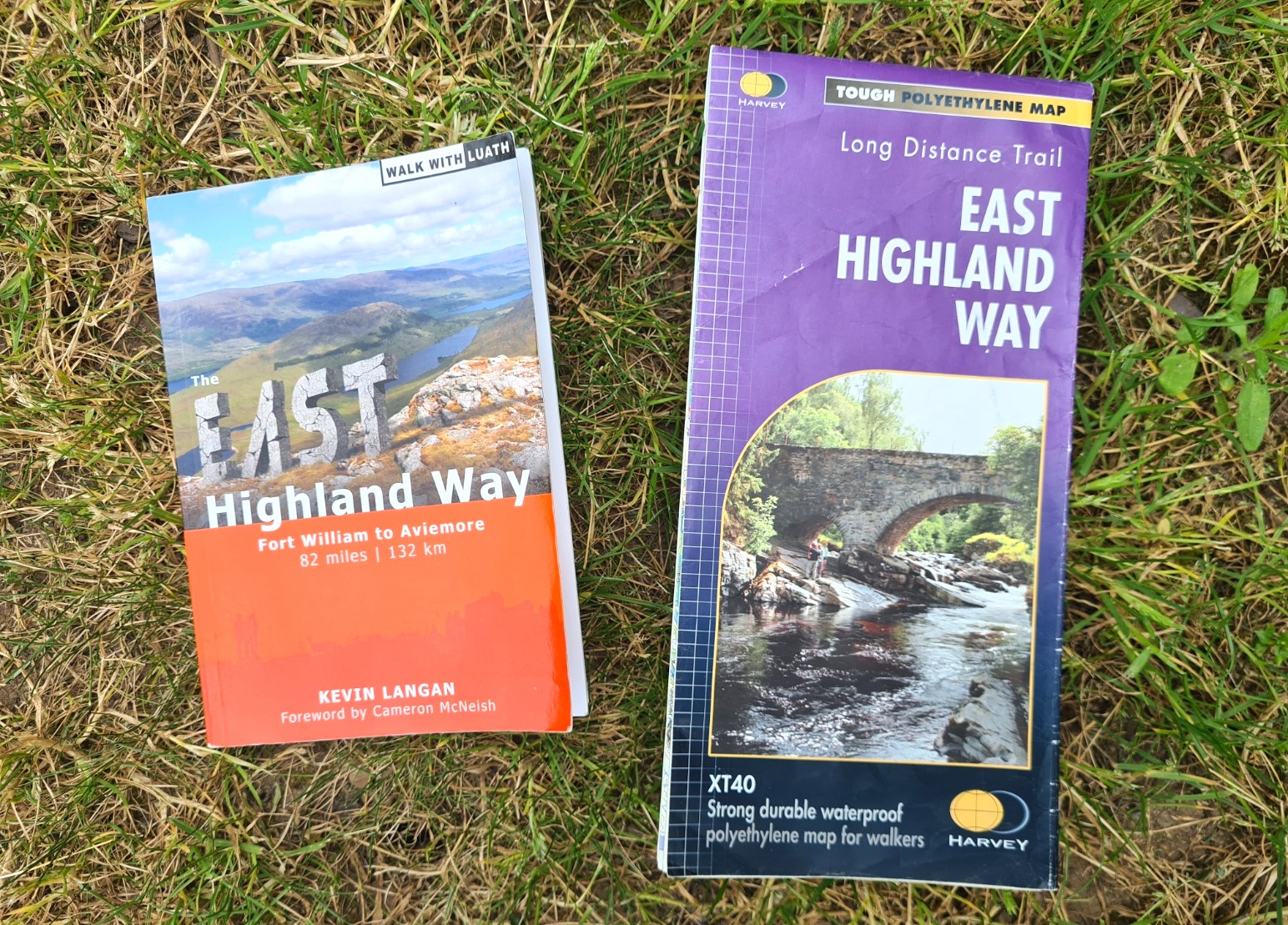 Guidebook and map for the East Highland Way. Both are recommended