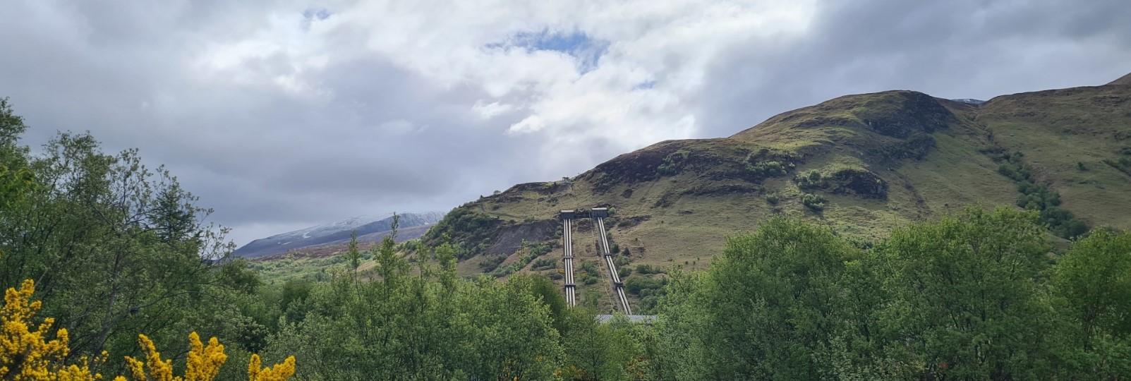 Hydro pipes descend Creag A Chail